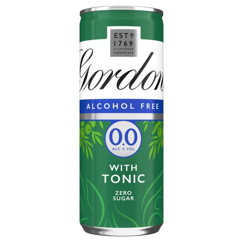 Gordons Alcohol Free Spirit & Tonic with Lime 0% Can 250ml