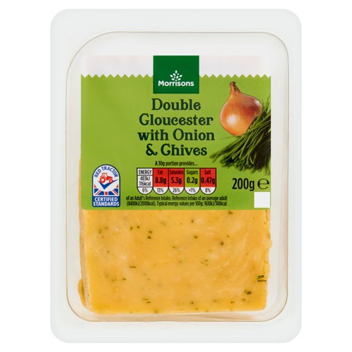 Morrisons double gloucester with onion chives
