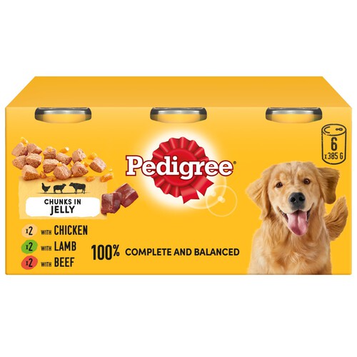 Pedigree Adult Wet Dog Food Tins Mixed in Jelly