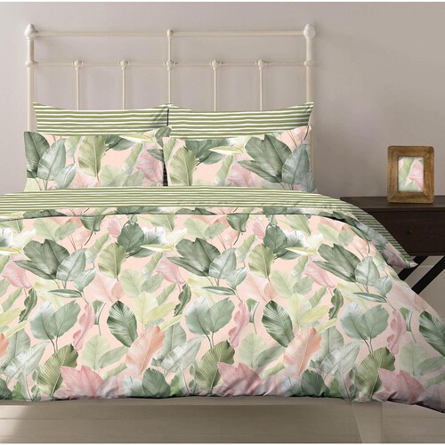 Nutmeg 100% Cotton Rainforest Palm Duvet Set Double