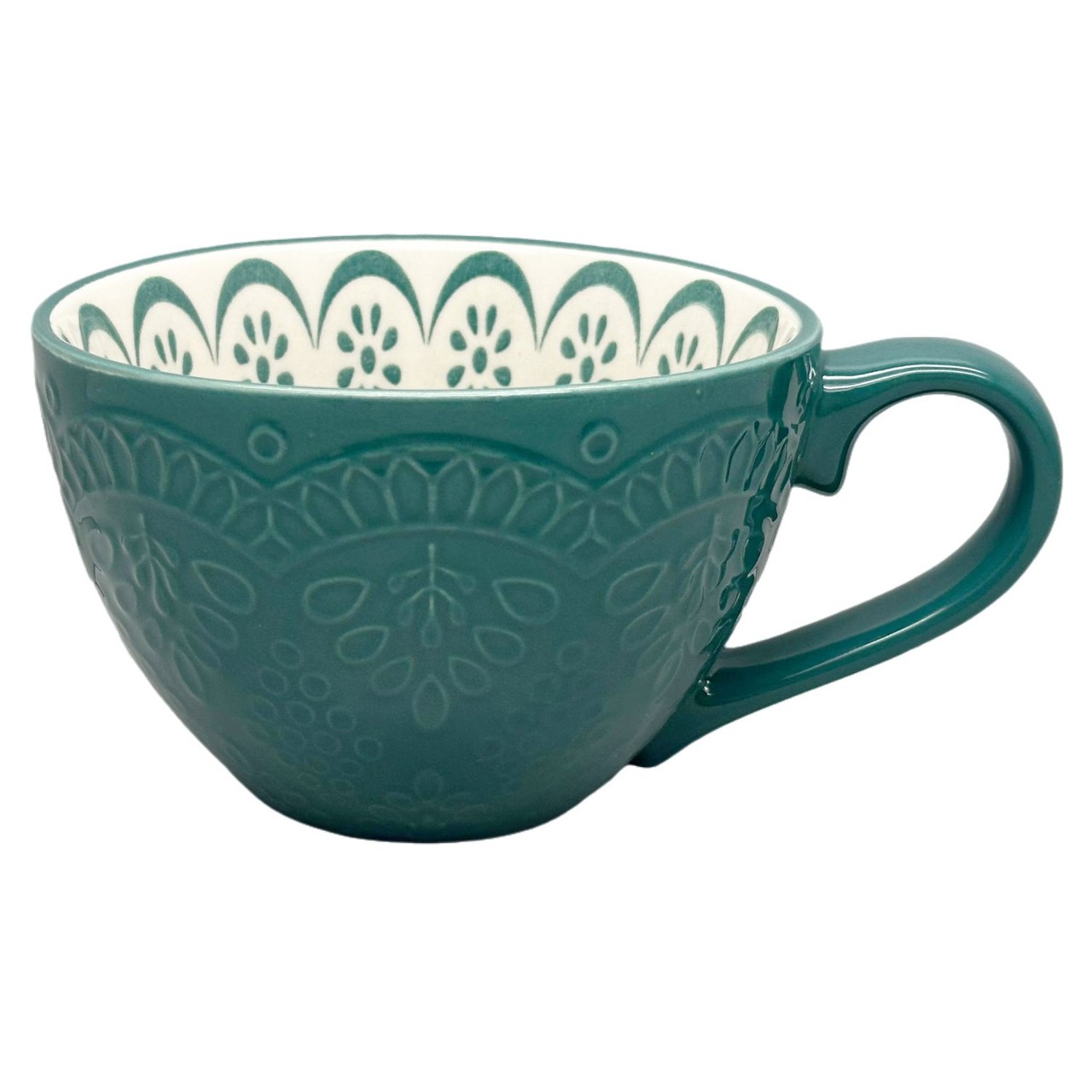 Nutmeg Home Forest Green Embossed Pad Print Mug
