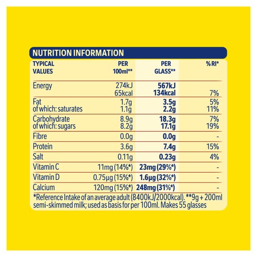 Nesquik Banana Flavoured Milkshake Powder 500g Tub