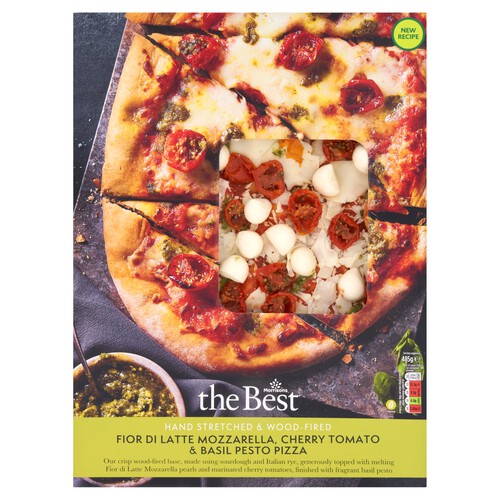 Morrisons The Best Mozzarella, Cherry Tomato & Basil Pesto Pizza 