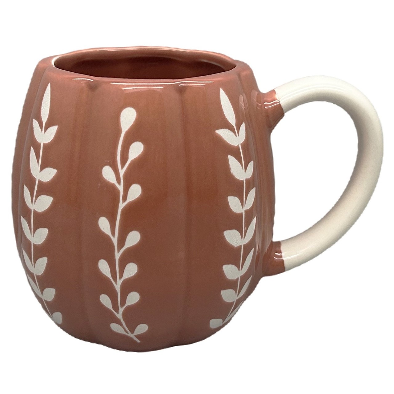 Nutmeg Home Orange Floral Pumpkin Mug
