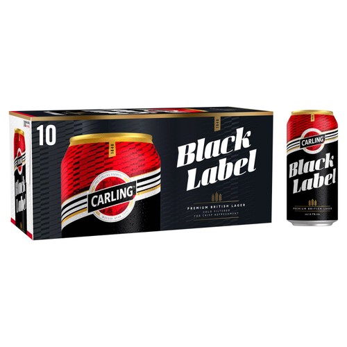 Carling Black Label Premium Lager Beer Cans 10 x 440ml