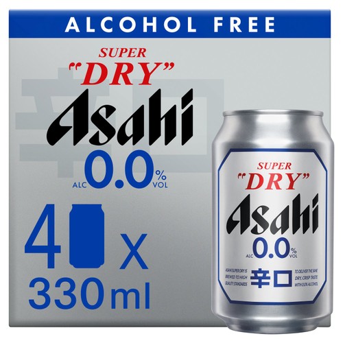 Asahi Super Dry 4x330ml 0.0% Abv