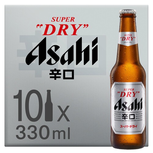 Asahi Super Dry Beer Lager Bottle, 5% ABV