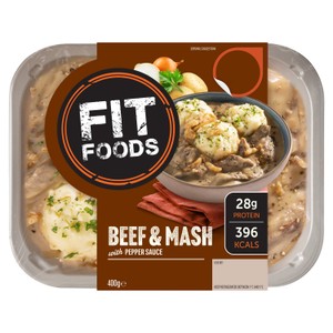 Fit Foods Beef & Mash With Pepper Sauce