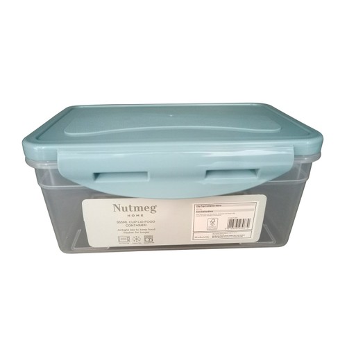 Nutmeg rectangular clip top container
