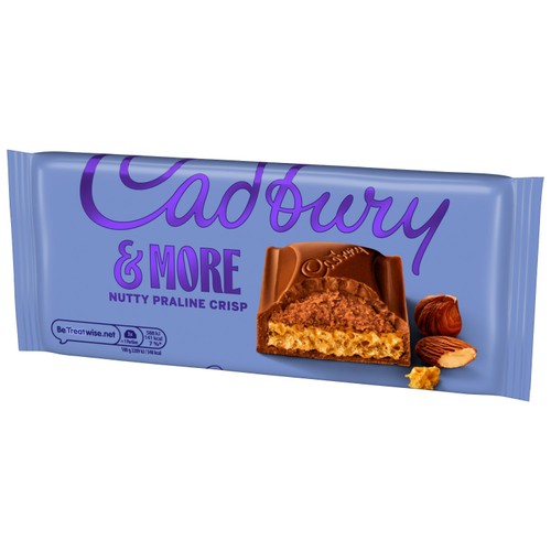 Cadbury Dairy Milk &More Nutty Praline Crisp Chocolate Bar 