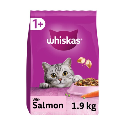 Whiskas Adult Complete Dry Cat Food Biscuits Salmon