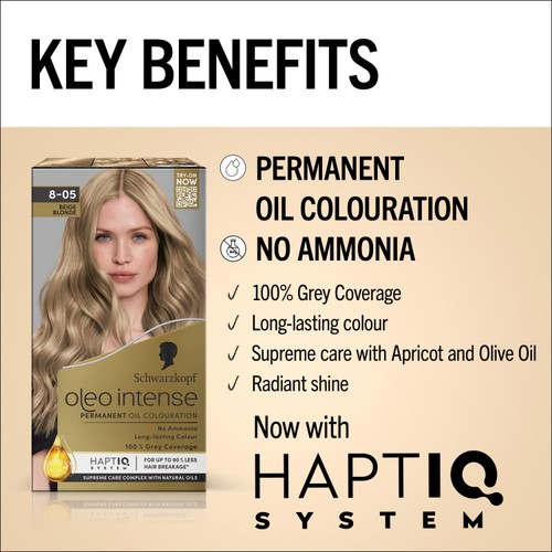 Schwarzkopf Oleo Intense Permanent Hair Dye 8-05 Beige Blonde