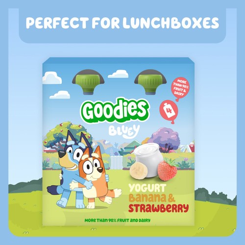 Goodies Bluey Banana & Strawberry Yoghurt Pouch Multipack 4x100g