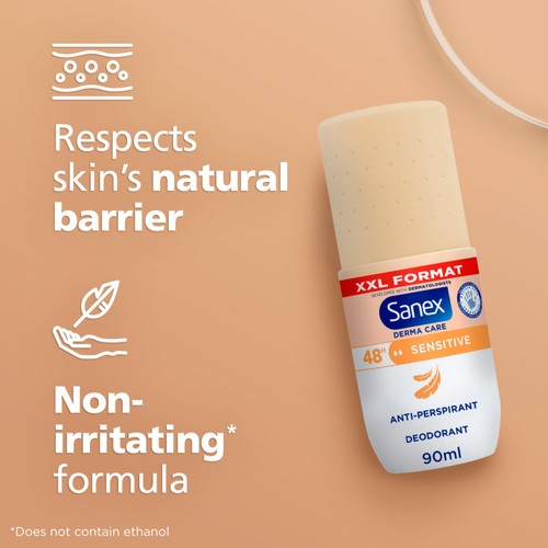 Sanex Derma Care Sensitive 48-Hour Apd Roll-On Deodorant