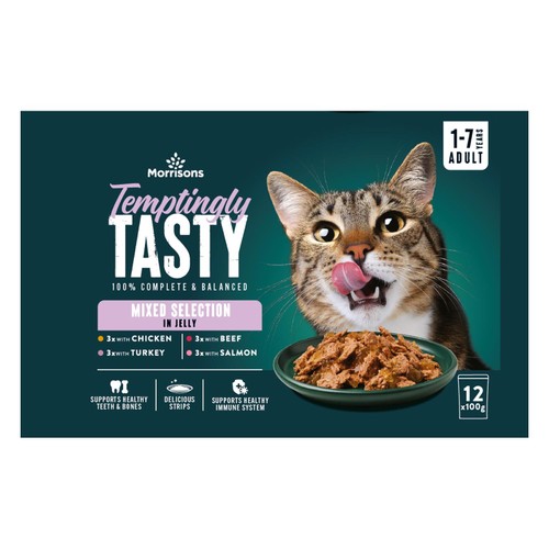 Morrisons Temptingly Tasty Cat Mixed Selection In Jelly 12 x 100g