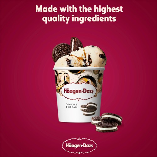 Haagen Dazs Cookies & Cream Ice Cream 