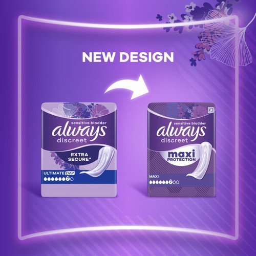Always Discreet Pads Maxi Protection Incontinence Bladder Weakness 12 Pack