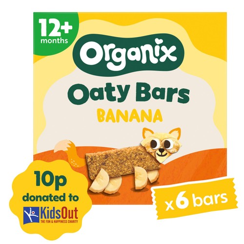 Organix Banana Oaty Bars Organic Toddler Snacks Multipack 6x23g