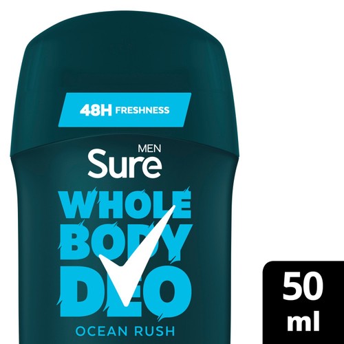 Sure Men Ocean Rush Whole Body Deodorant Stick 48h Odour Control   50ml