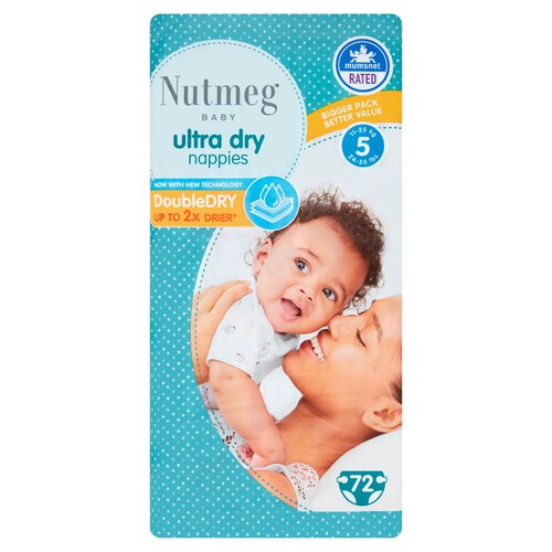 Nutmeg Ultra Dry Nappies Size 5 