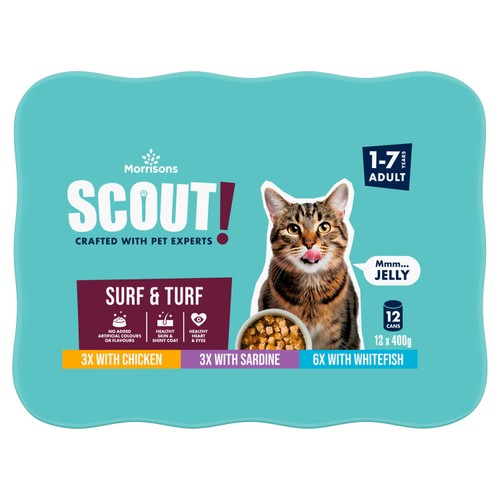 Morrisons Scout Surf & Turf In Jelly Adult Cat Food 12 x 400g