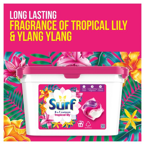 Surf  3-In-1 Tropical Lily Washing Capsules 