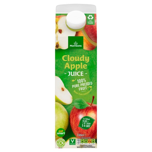 Morrisons 100% Cloudy Apple Juice 1L