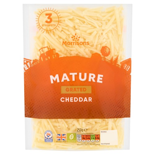 Morrisons Grated Mature White Cheddar 250g
