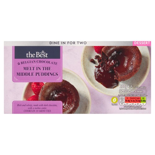Morrisons The Best 2 Belgian Chocolate Melt In The Middle Puddings 200G