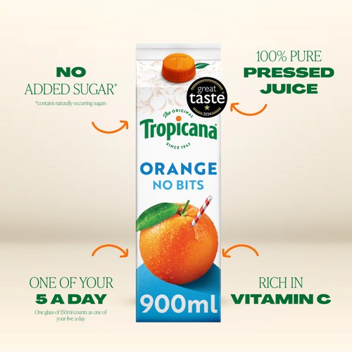 Tropicana Pure Smooth Orange Fruit Juice 900ml