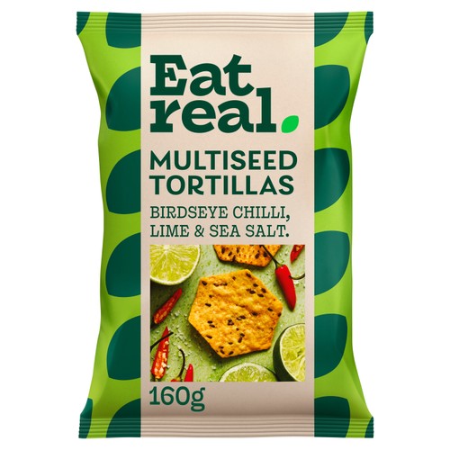 Eat Real Multiseed Tortilla Chilli Lime & Sea Salt Chips 5 x 160g