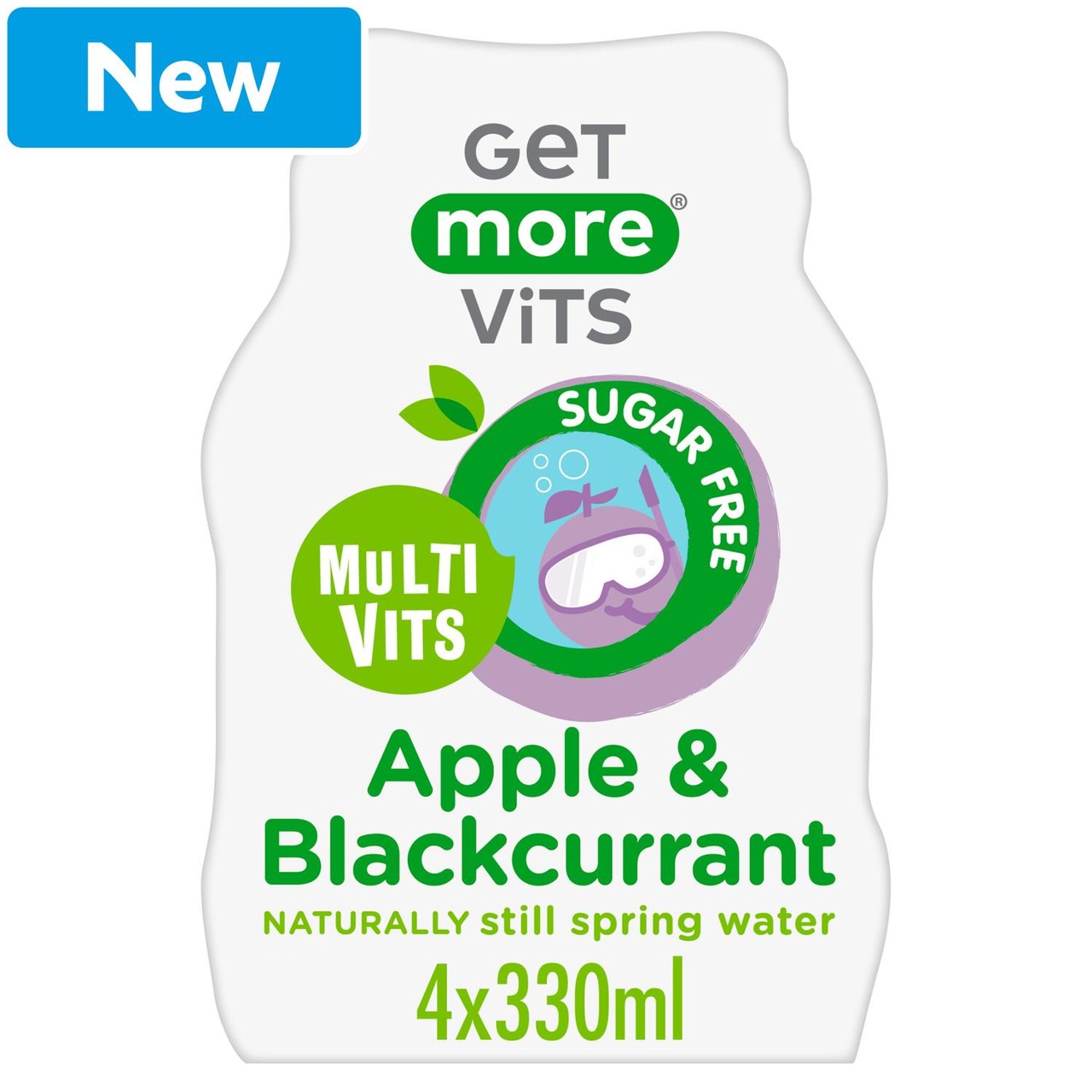 Apple & Blackcurrant Flavoured Sugar Free Multivits Drink 4 x 330ml