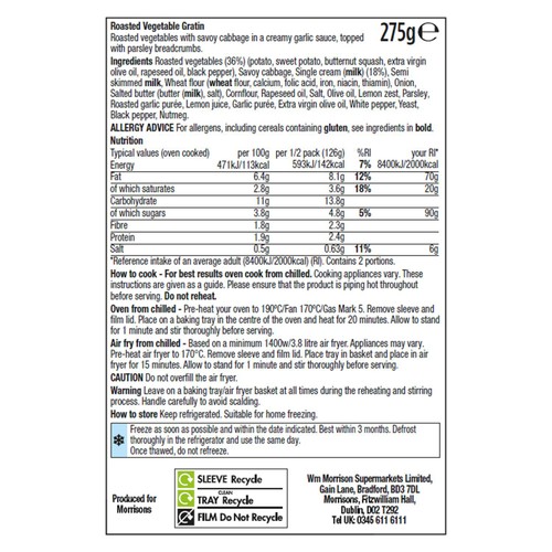 Morrisons The Best Roasted Vegetable Gratin   275g