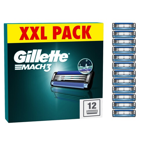 Gillette Mach 3 Razor Blades 12 Pack