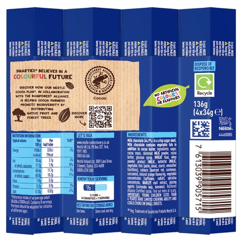 Smarties Tube 4 Pack