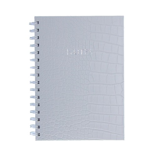 Morrisons A5 Matte Grey Croc Notebook