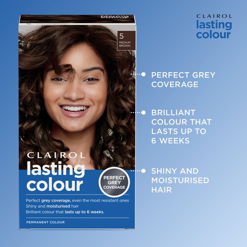 Clairol Lasting Colour Permanent Hair Dye 5 Medium Brown