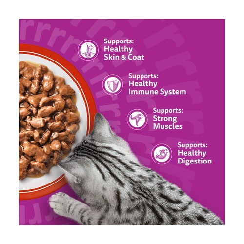 Whiskas 1+ Meaty Meals Adult Wet Cat Food Pouches in Gravy 