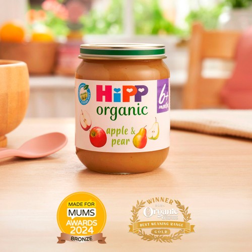 HiPP Organic Apple and Pear 100% Fruit Baby Food Jar 4+ Months