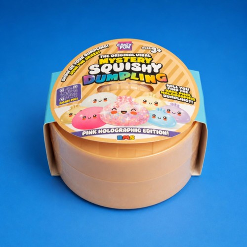 Crazy Fun Pink Holographic Squishy Dumpling Toy