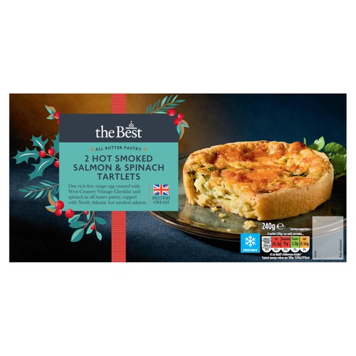 Morrisons The Best 2 Hot Smoked Salmon & Spinach Tarts 120g