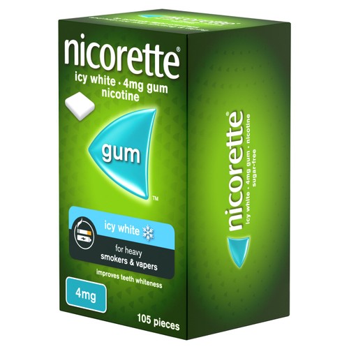 Nicorette Icy White 4mg Gum (Stop Smoking Aid)