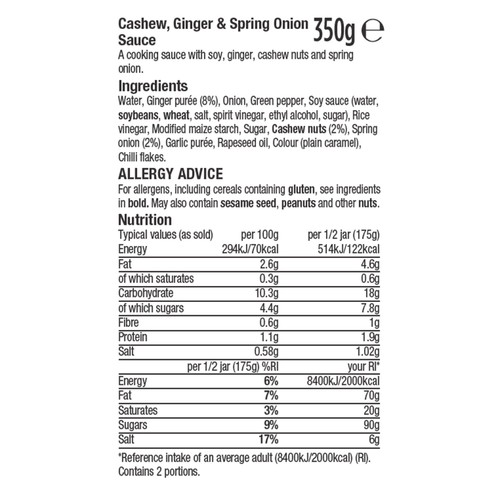 Morrisons Cashew Ginger And Spring Onion   350g