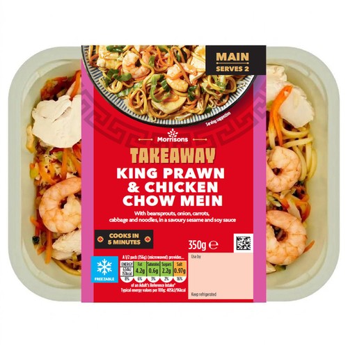 Morrisons Takeaway Chicken & King Prawn Chow Mein 350g