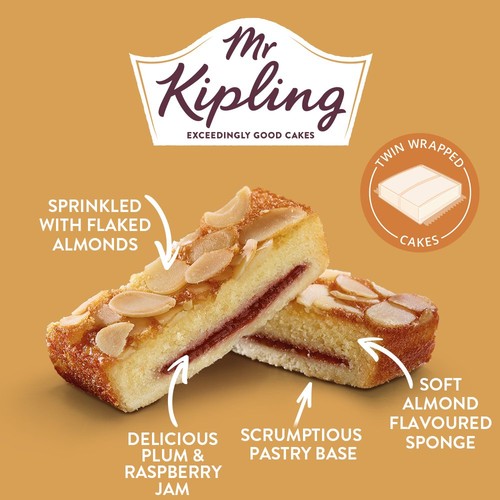 Mr Kipling Almond Slices Cakes Multipack Snack 3x2pk