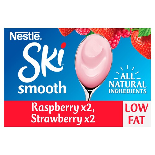 Ski Smooth Raspberry & Strawberry Yogurts