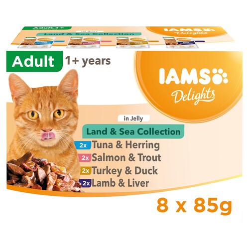 Iams Delights Adult 1+ Cat Land & Sea Collection In Jelly