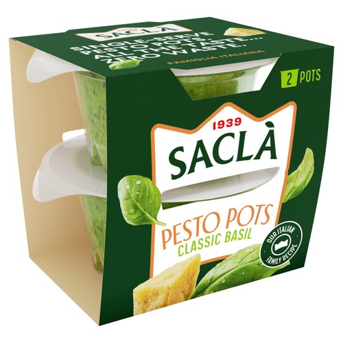 Sacla Pesto Pots Basil  2 Pack