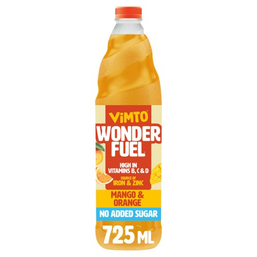 Vimto Wonderfuel Mango & Orange No Added Sugar Cordial 725ml