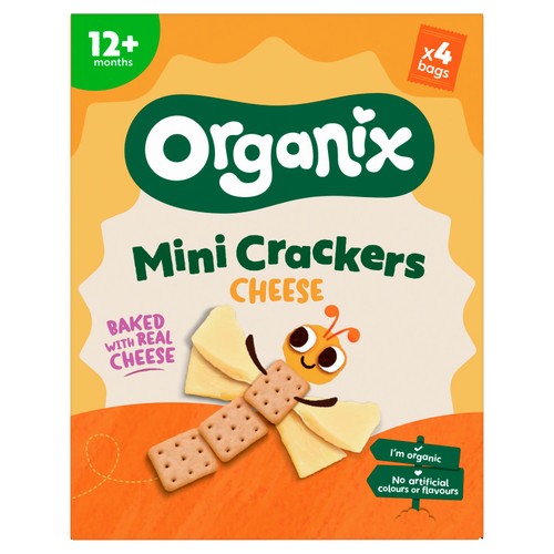 Organix Mini Organic Cheese Crackers Toddler Snack Multipack